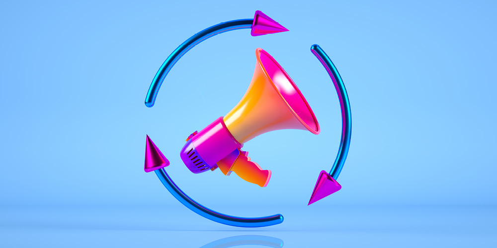 Refreshing megaphone illustration by GOCMEN purchased from iStock.